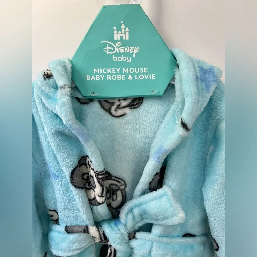 Disney Mickey Mouse Aqua Blue Kids Bathrobe